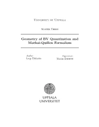 Geometry of BV Quantization and Mathai-Quillen Formalism