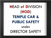 HEAD of DIVISION (HOD) TEMPLE CAR & PUBLIC