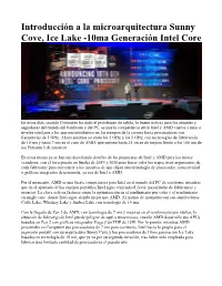 Introducción a La Microarquitectura Sunny Cove, Ice Lake -10Ma Generación Intel Core
