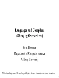 Languages and Compilers (Sprog Og Oversættere)