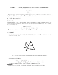 Linear Programming and Convex Optimization