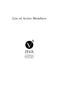List of Active Members