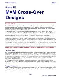 M×M Cross-Over Designs