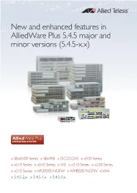New and Enhanced Features in Alliedware Plus 5.4.5 Major and Minor Versions (5.4.5-X.X)
