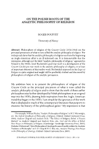 On the Polish Roots of the Analytic Philosophy of Religion