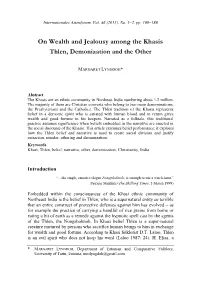 On Wealth and Jealousy Among the Khasis Thlen, Demonization and the Other