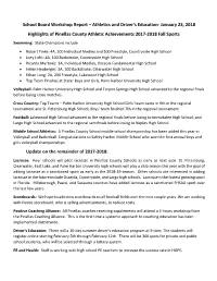 School Board Workshop Report – Athletics