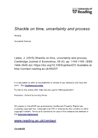 Shackle on Time, Uncertainty and Process