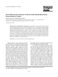Some Reproductive Aspects of Gecarcoidea Lalandii