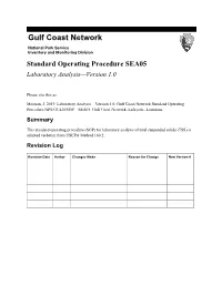 Standard Operating Procedure SEA05 Laboratory Analysis-Version
