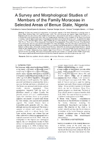 A Survey and Morphological Studies of Members of the Family Moraceae