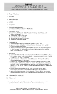 Agenda Utility Board of the City of Key West, Fl Regular Meeting 5:00 P.M