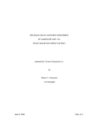Archaeological Overview Assessment of Landscape