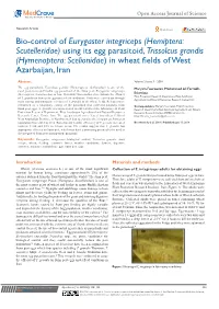 Bio-Control of Eurygaster Integriceps (Hemiptera