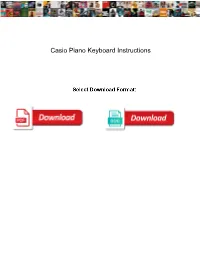 Casio Piano Keyboard Instructions