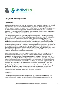 Congenital Hypothyroidism