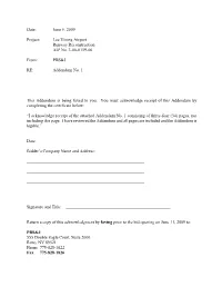 Date: June 5, 2009 Project: Lee Vining Airport Runway Reconstruction