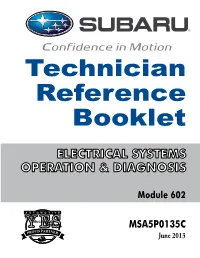 Electrical Systems Operation & Diagnosis