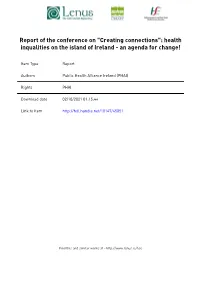 Health Inequalities on the Island of Ireland - an Agenda for Change!