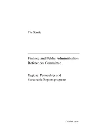 Inquiry Into the Regional Partnerships Program