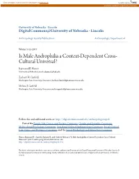 Is Male Androphilia a Context-Dependent Cross- Cultural Universal? Raymond B