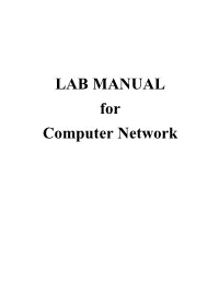 LAB MANUAL for Computer Network
