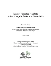 Map of Forested Habitats in Anchorage's Parks and Greenbelts