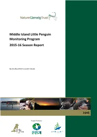 Middle Island Little Penguin Monitoring Program 2015-16 Season Report