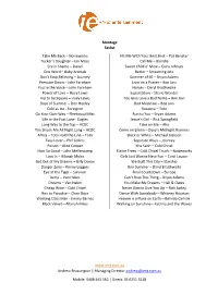 Montage Setlist