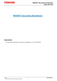 MOSFET Secondary Breakdown Application Note