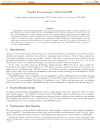 Parallel Programming with Matlabmpi ∗
