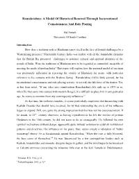 Ramakrishna: a Model of Historical Renewal Through Incarnational Consciousness and Role Playing