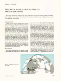 The Navy Navigation Satellite System (Transit)