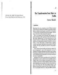 The Transformation from Marx to Sraffa Anwar Shaikh