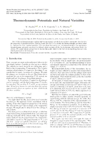Thermodynamic Potentials and Natural Variables
