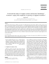A Look Into the Nature of Complex Systems and Beyond “Stonehenge” Economics: Coping with Complexity Or Ignoring It in Applied Economics?