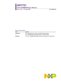 AH1721 SJA1105SMBEVM User Manual Rev