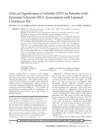Clinical Significance of Soluble CD31 in Patients with Systemic