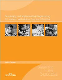 Developing and Implementing Programming for Students with ASD