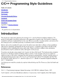 DSS: C/C++ Programming Style Guidelines