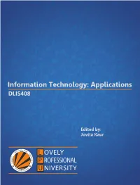 Information Technology: Applications DLIS408