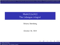 Math212a1413 the Lebesgue Integral