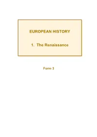 Unit 1: the Renaissance