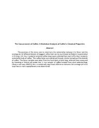 A Statistical Analysis of Coffee's Chemical Properties