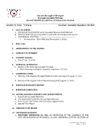 AGENDA (To Add Item 13I & Executive Session)
