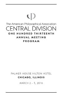 APA Central Division 2016 Meeting Program