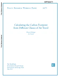 Calculating the Carbon Footprint from Different Classes of Air Travel