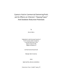 Cyanuric Acid in Commercial Swimming Pools and Its Effects on Chlorine's