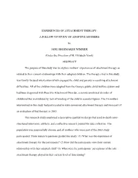 Experiences of Attachment Therapy