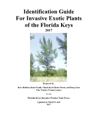 Identification Guide for Invasive Exotic Plants of the Florida Keys 2017